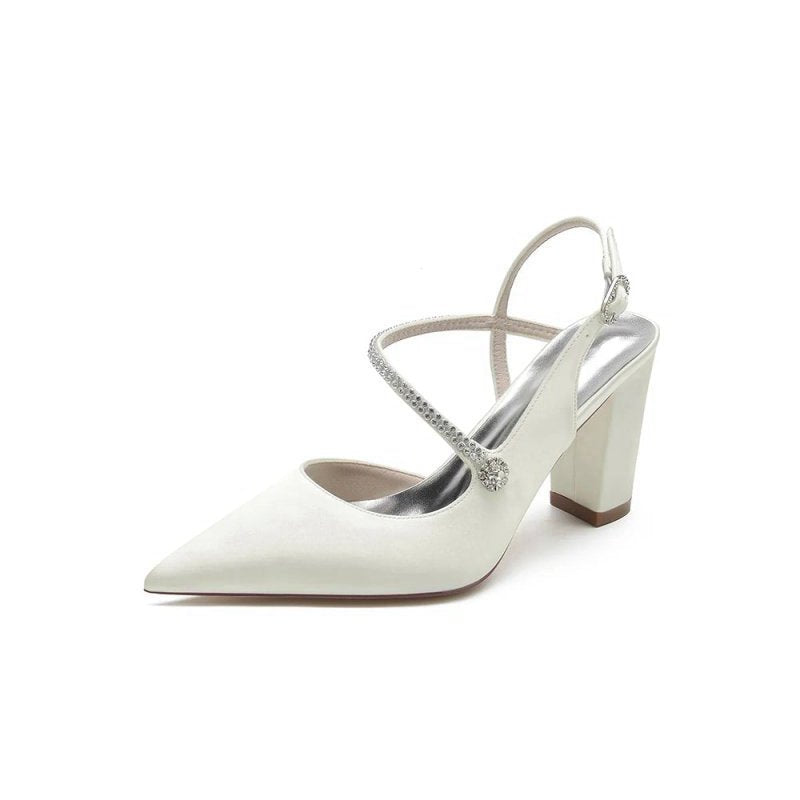 Rhinestone Strap Block Heel Sandals