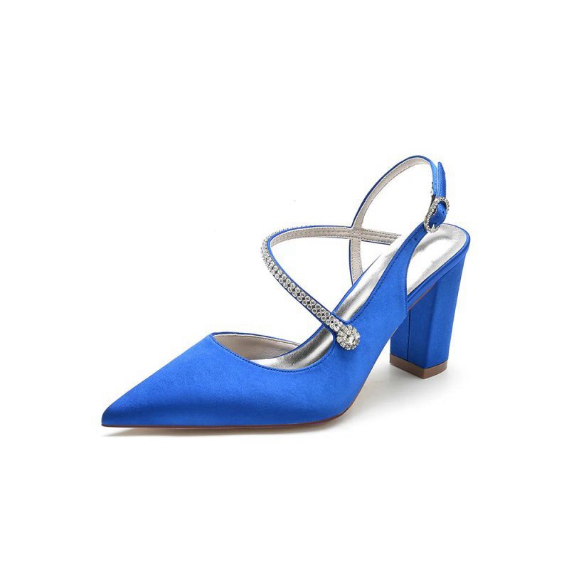 Rhinestone Strap Block Heel Sandals