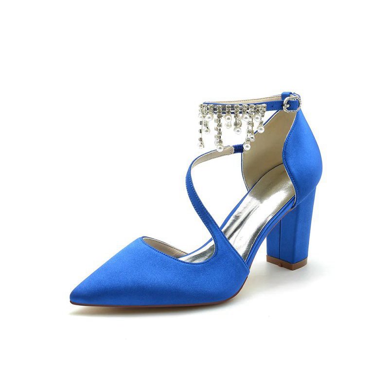 Pearl Tassel Block Heel Sandals