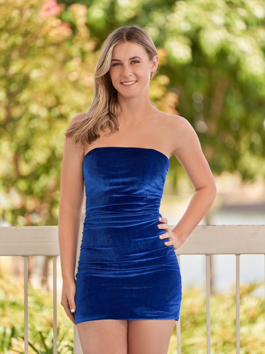 Bodycon Strapless Velvet Homecoming Dresses
