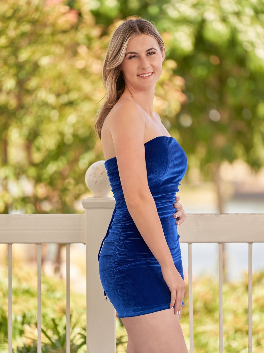 Bodycon Strapless Velvet Homecoming Dresses