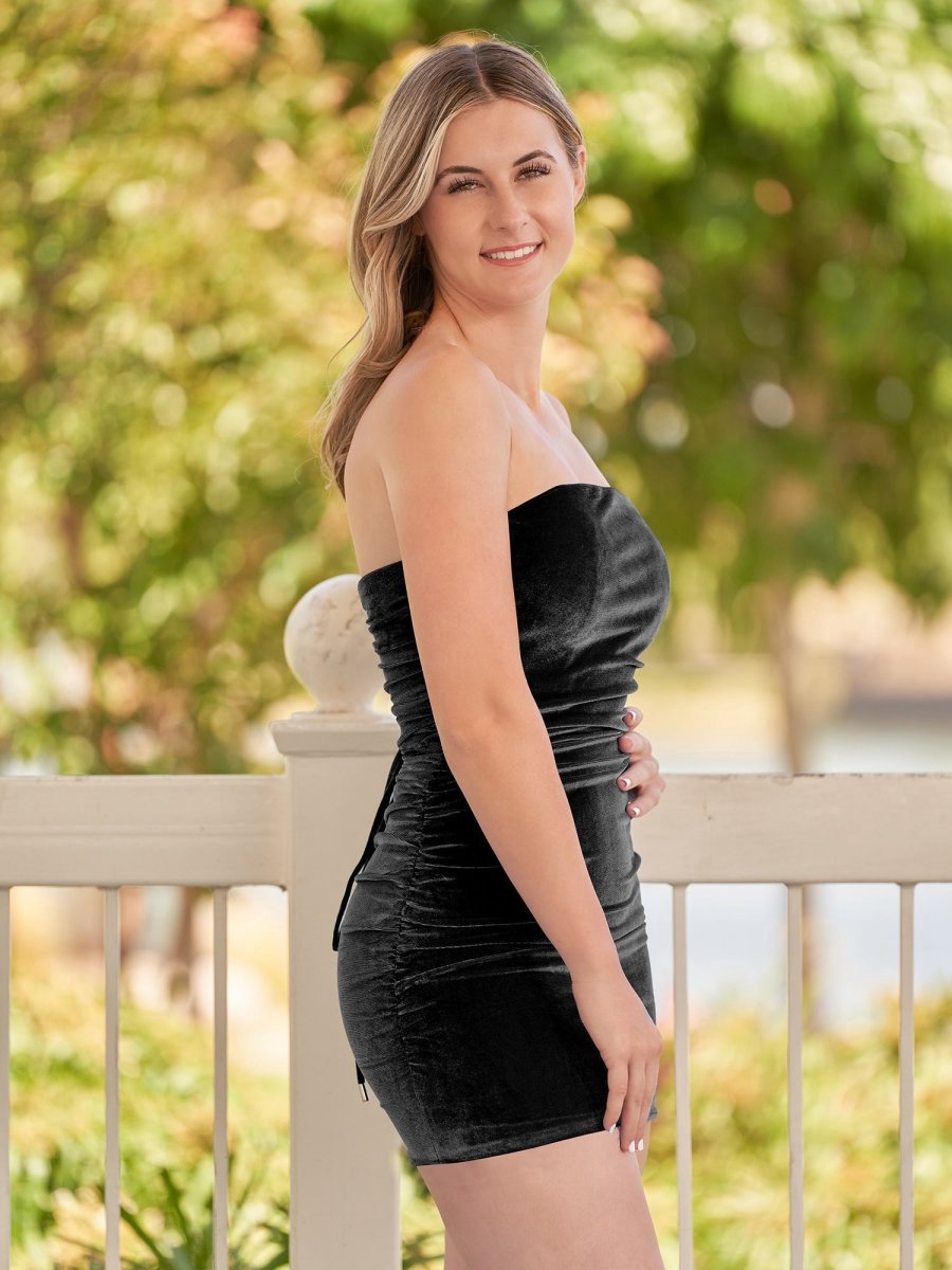 Bodycon Strapless Velvet Homecoming Dresses
