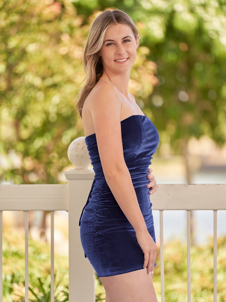 Bodycon Strapless Velvet Homecoming Dresses
