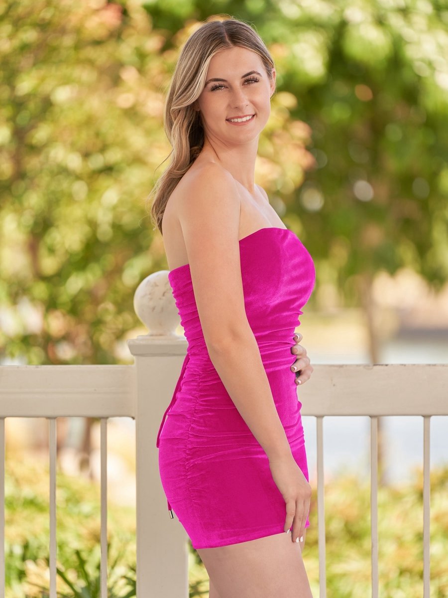 Bodycon Strapless Velvet Homecoming Dresses