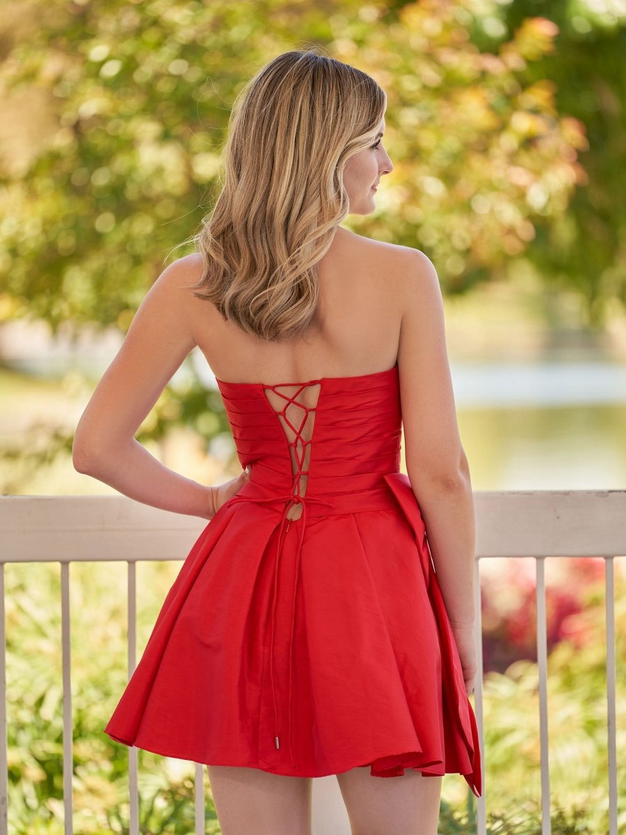 A-line Strapless Mini Homecoming Dresses with Bow