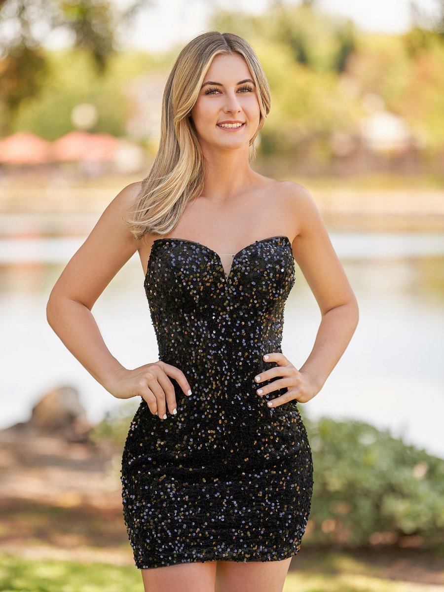 Bodycon Sweetheart Sequin Short Homecoming Dresses
