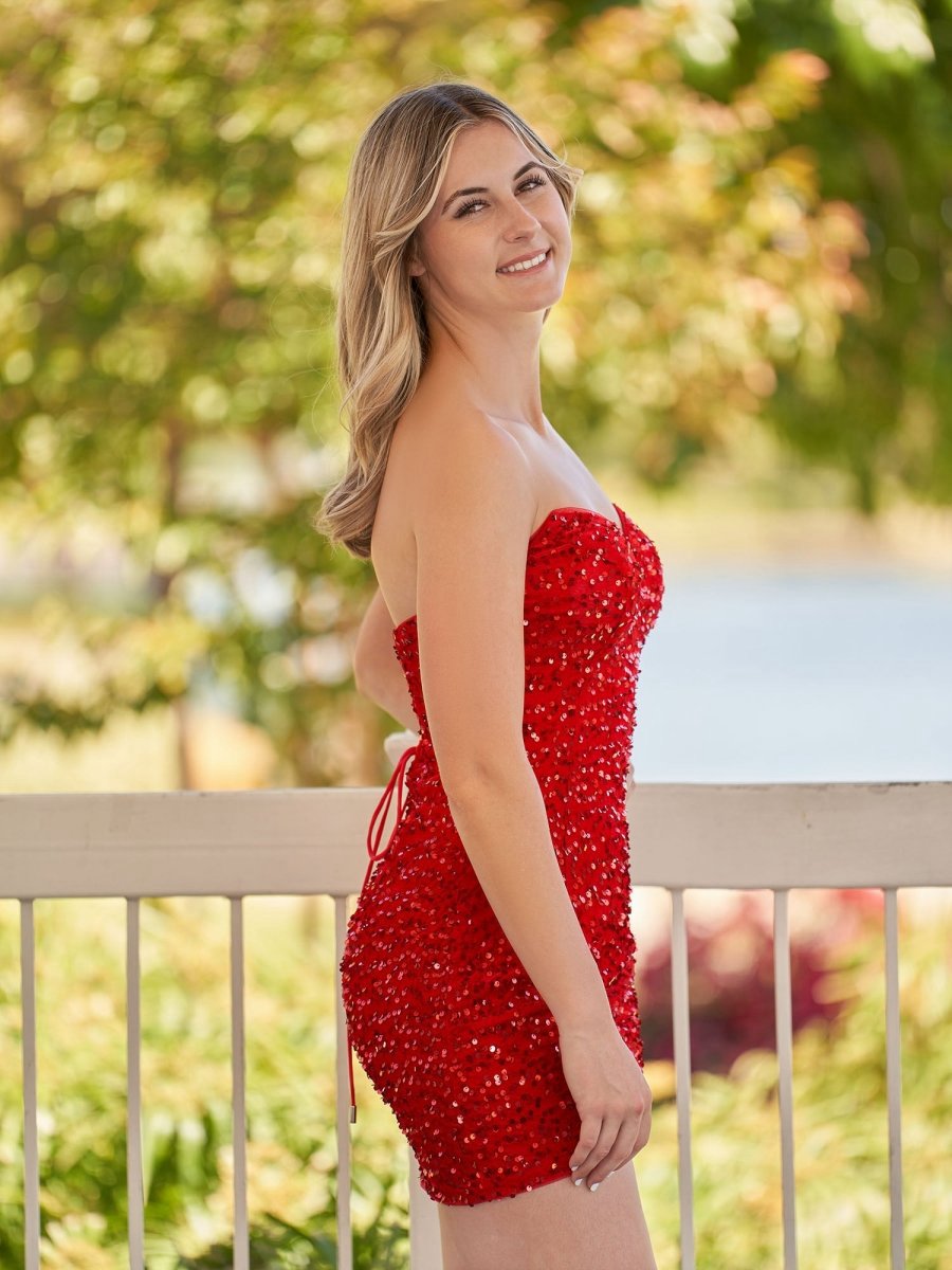 Bodycon Sweetheart Sequin Short Homecoming Dresses