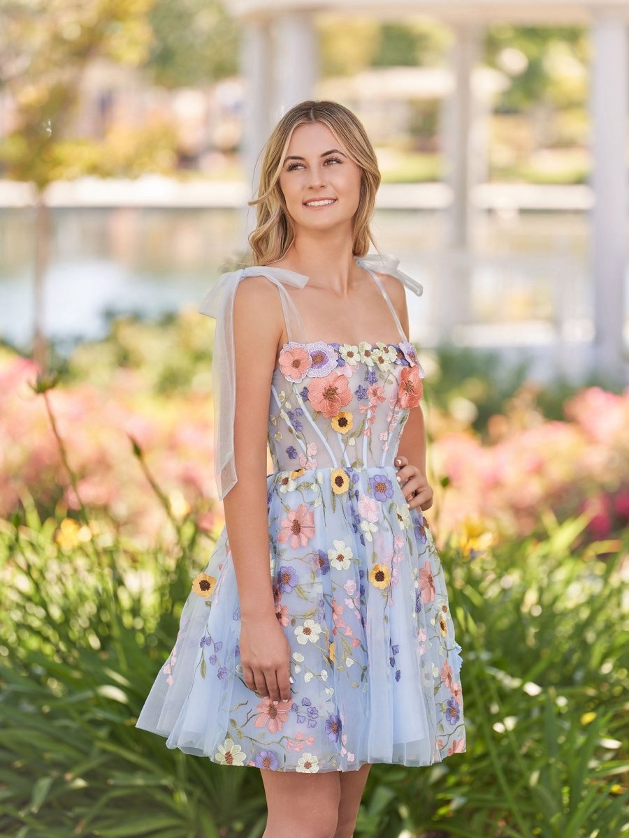 A-line Short Homecoming Dresses with 3D Flowers
