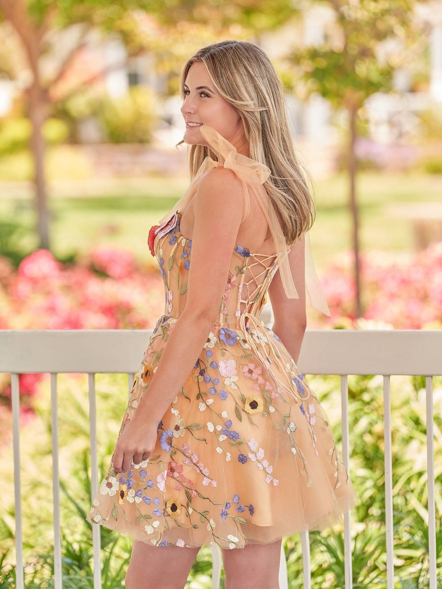 A-line Short Homecoming Dresses with 3D Flowers