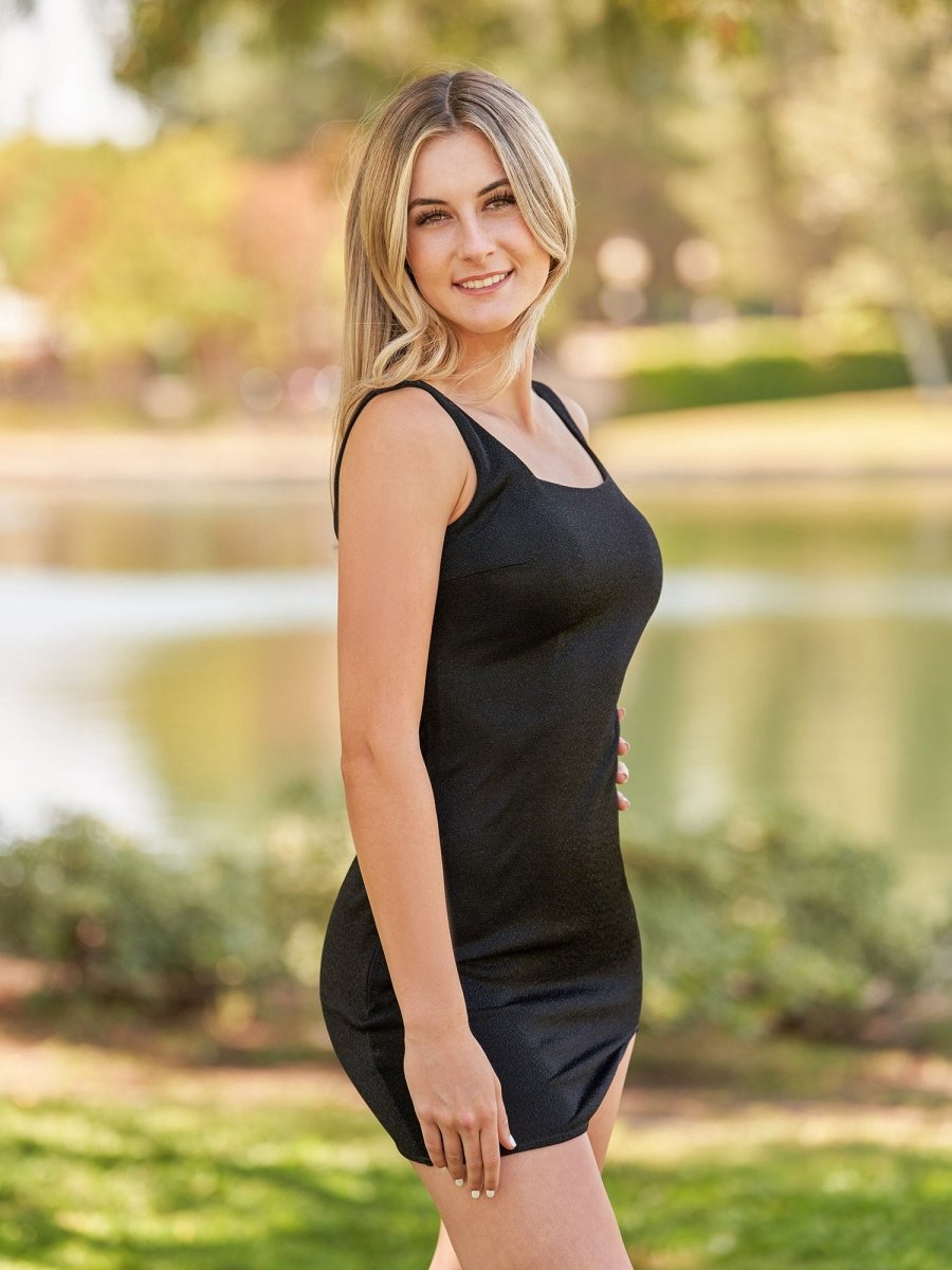 Sheath Square Neck Homecoming Dresses with Slit