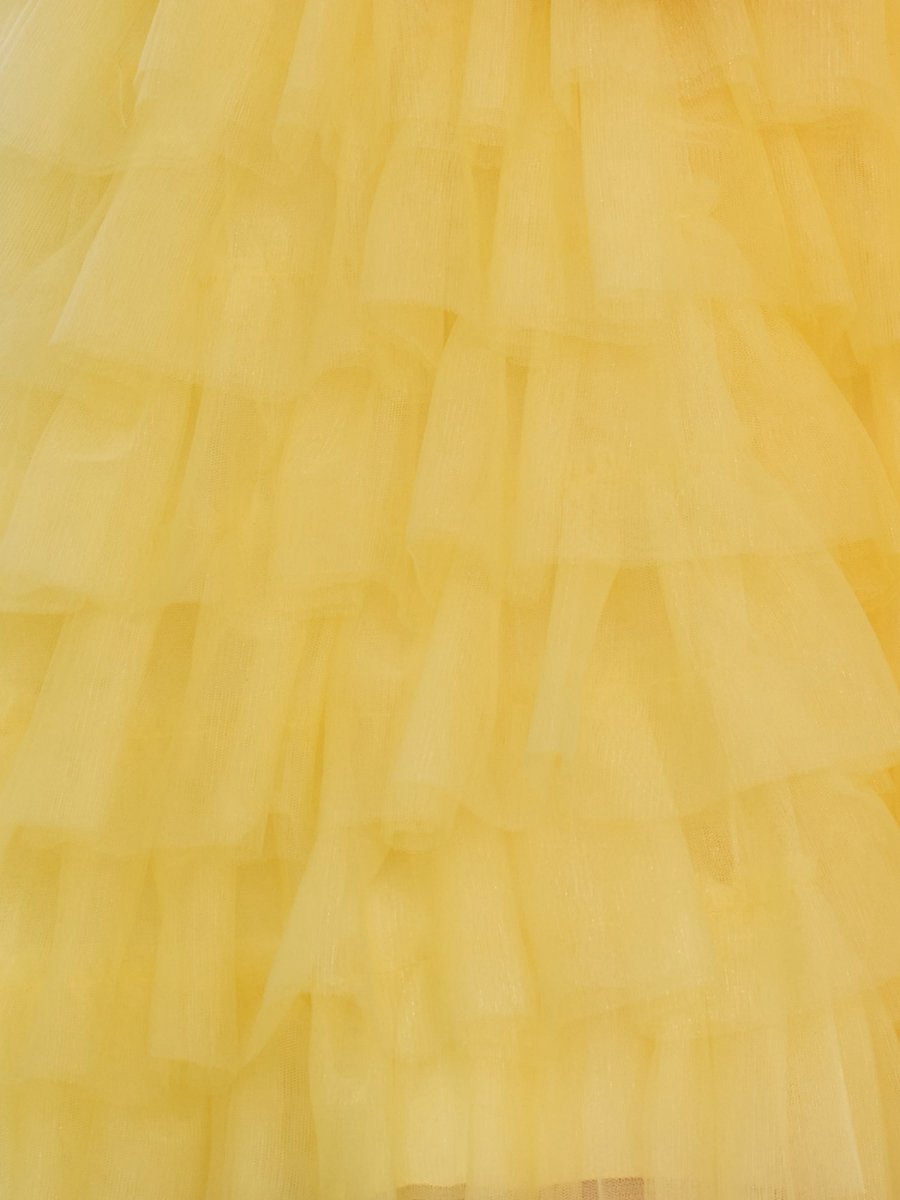 Strapless Tie Ruffle Tulle Short Homecoming Dresses with Flowers