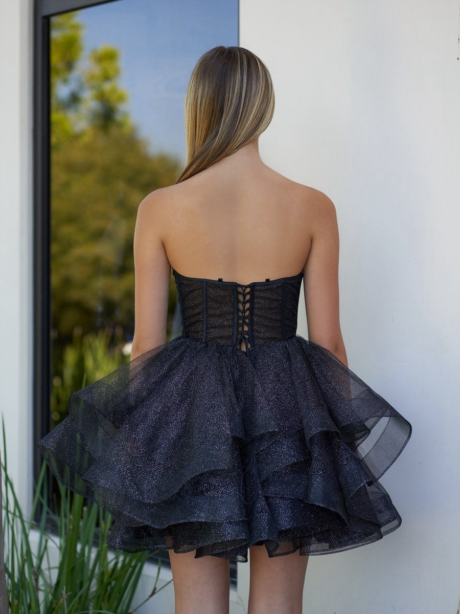 A-line Tulle Short Homecoming Dresses with Ruffles