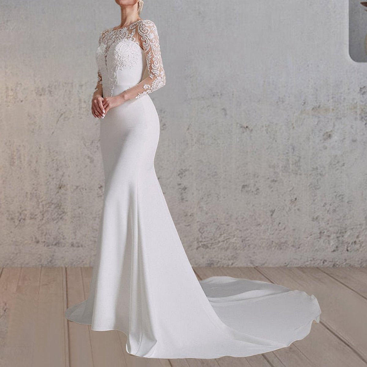 Mermaid Lace Appliques Beaded Wedding Dresses