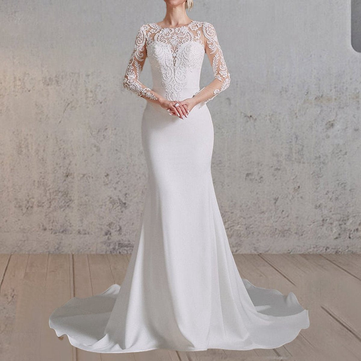 Mermaid Lace Appliques Beaded Wedding Dresses