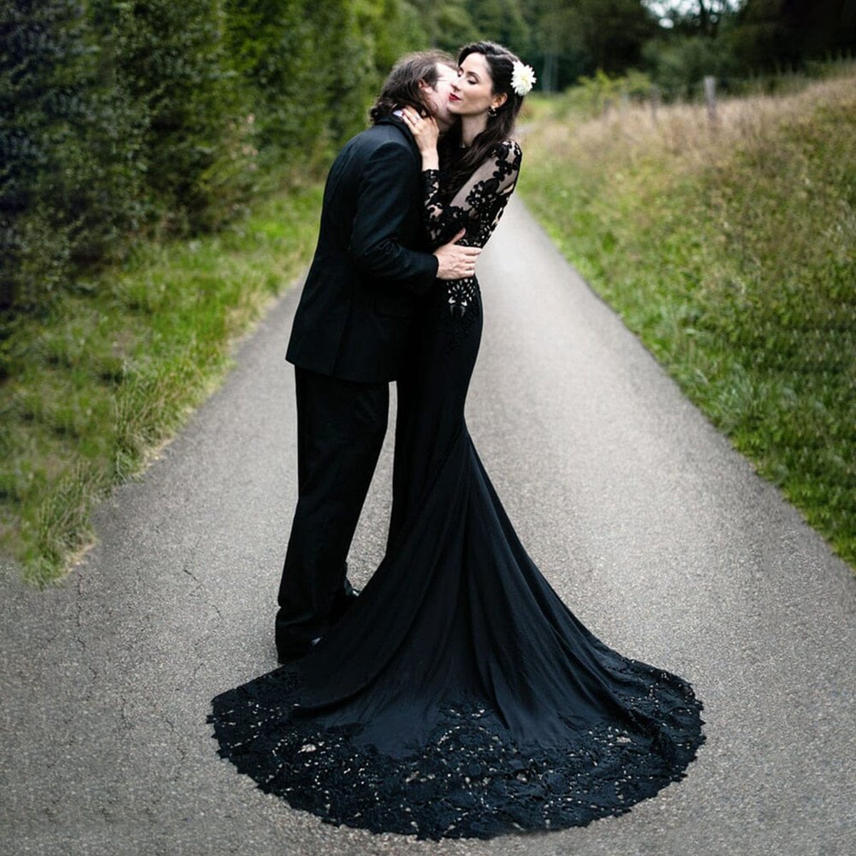 Mermaid Floral Lace Wedding Dresses with Appliques