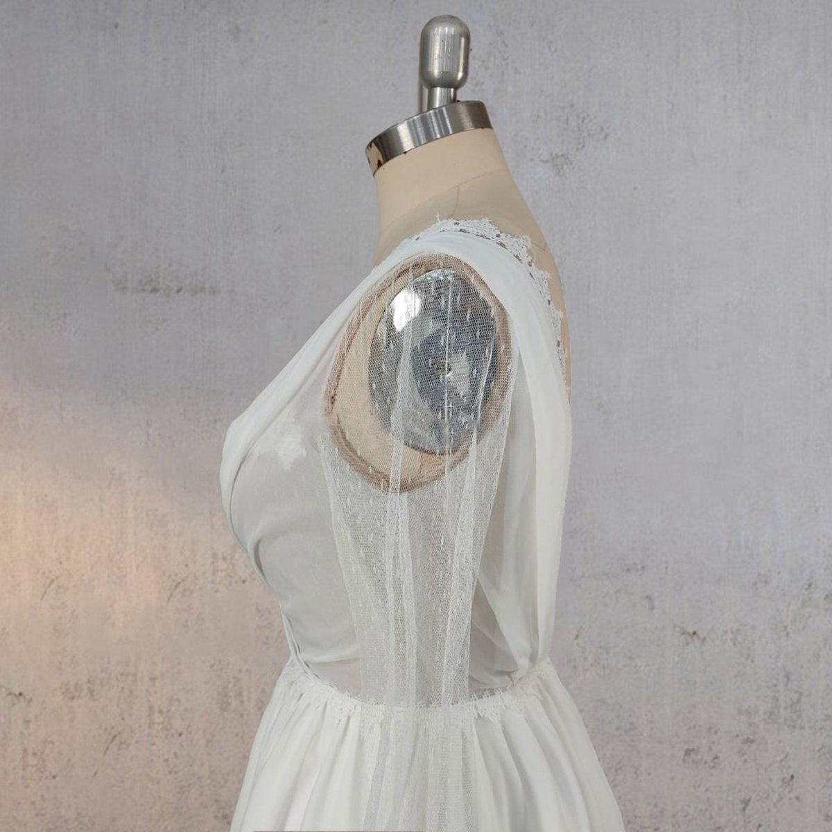 Mermaid Chiffon Long Sleeves Wedding Dresses with Slit