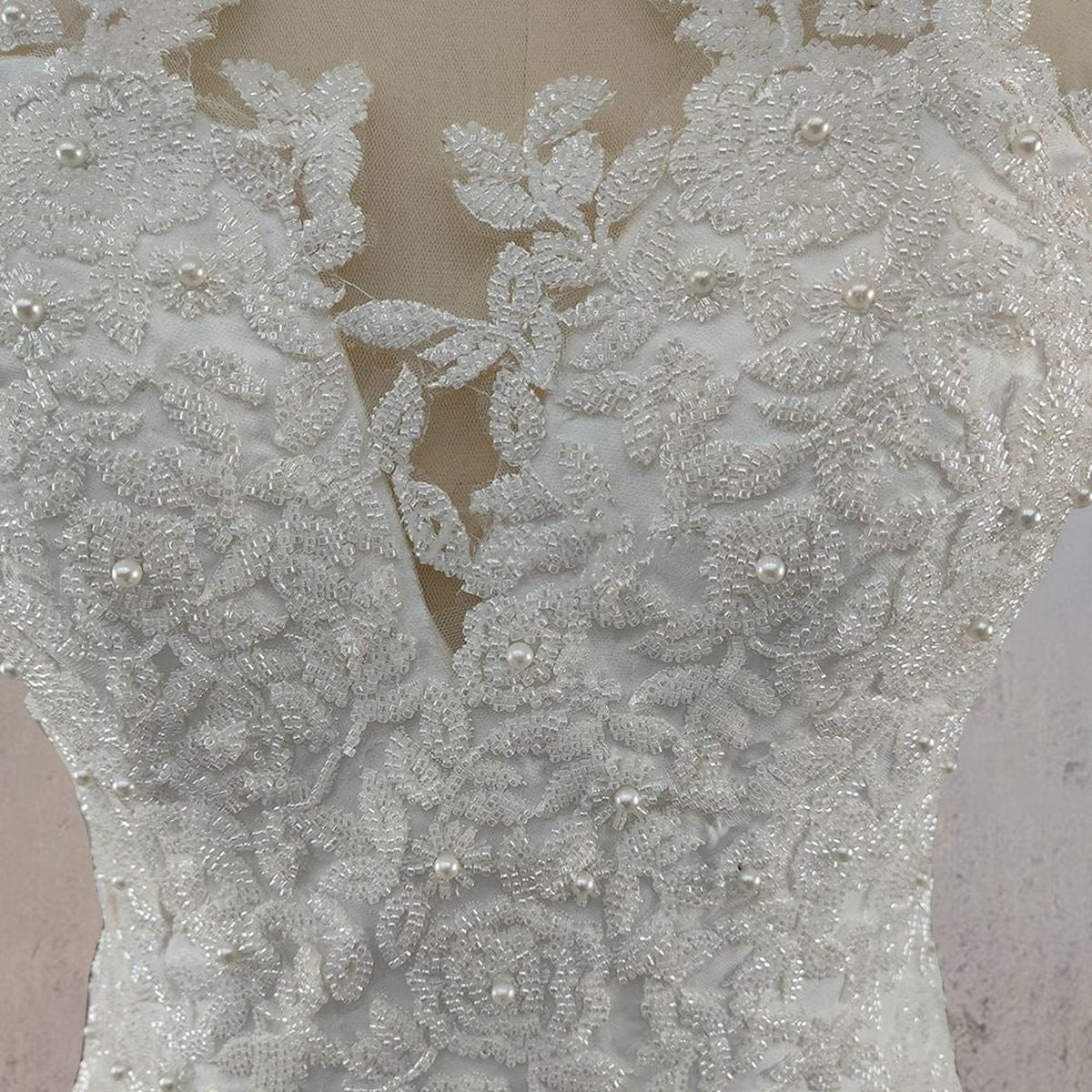 Mermaid Illusion Lace Appliqued Wedding Dresses