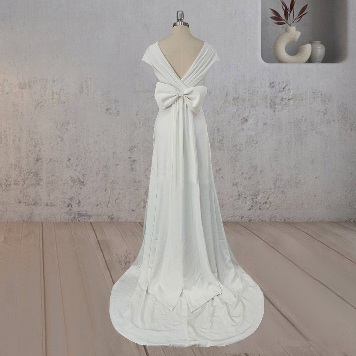 Mermaid Satin Sweep Train Wedding Dresses with Train