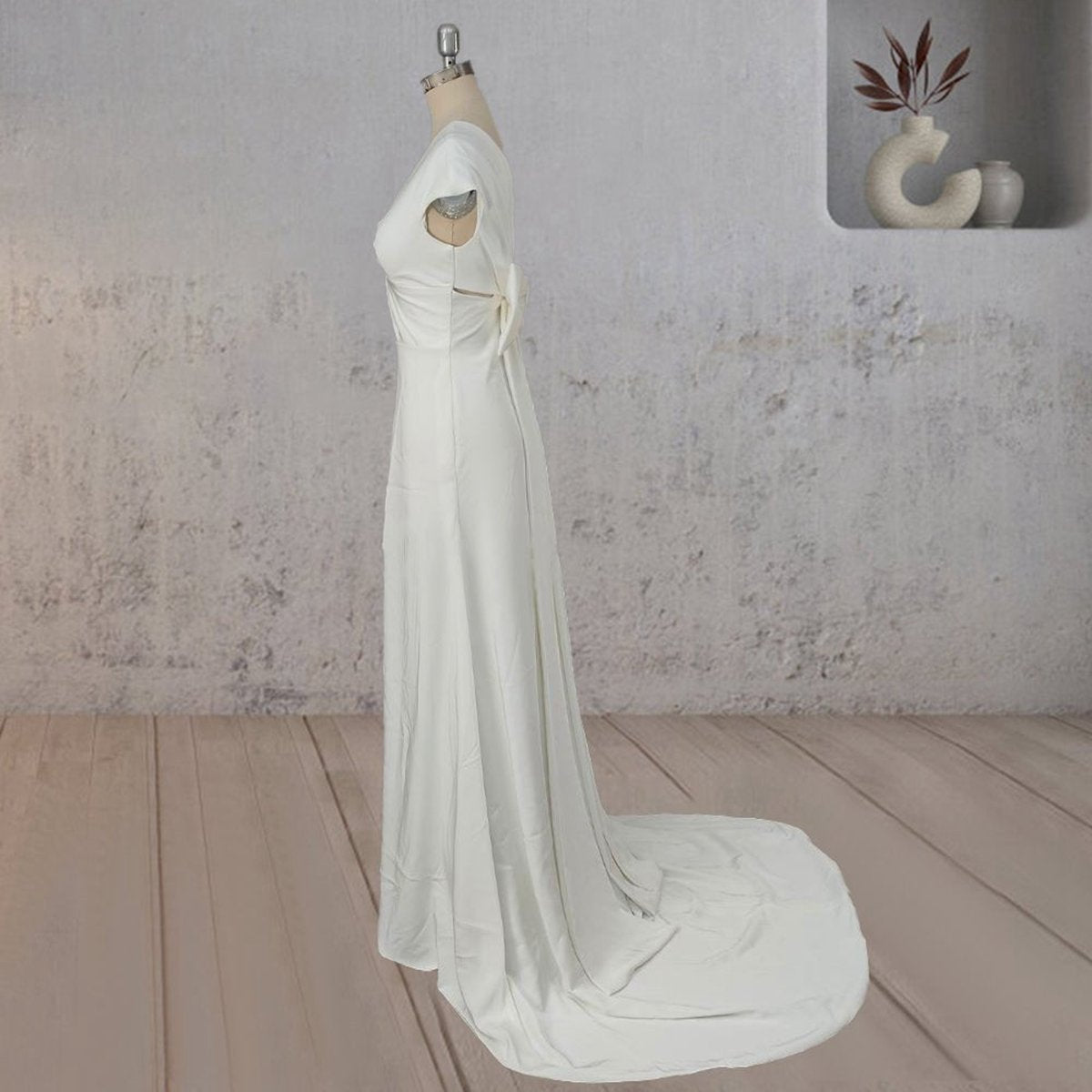 Mermaid Satin Sweep Train Wedding Dresses with Train