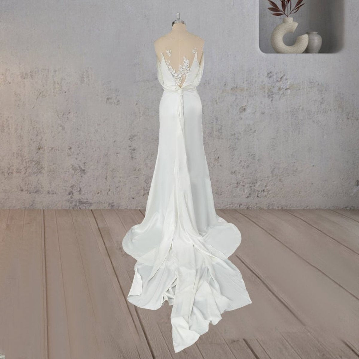 Mermaid Off Shoulder Appliqued Wedding Dresses with Backless