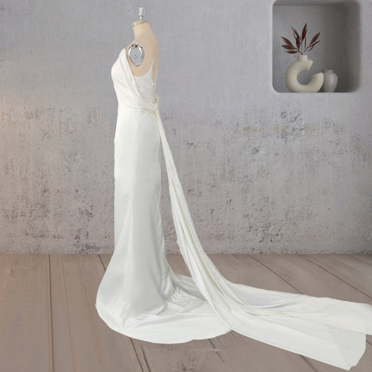 Mermaid Off Shoulder Appliqued Wedding Dresses with Backless