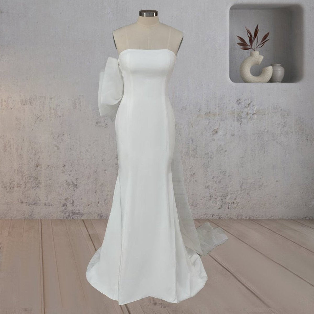 Mermaid Simple Ruffled Wedding Dresses