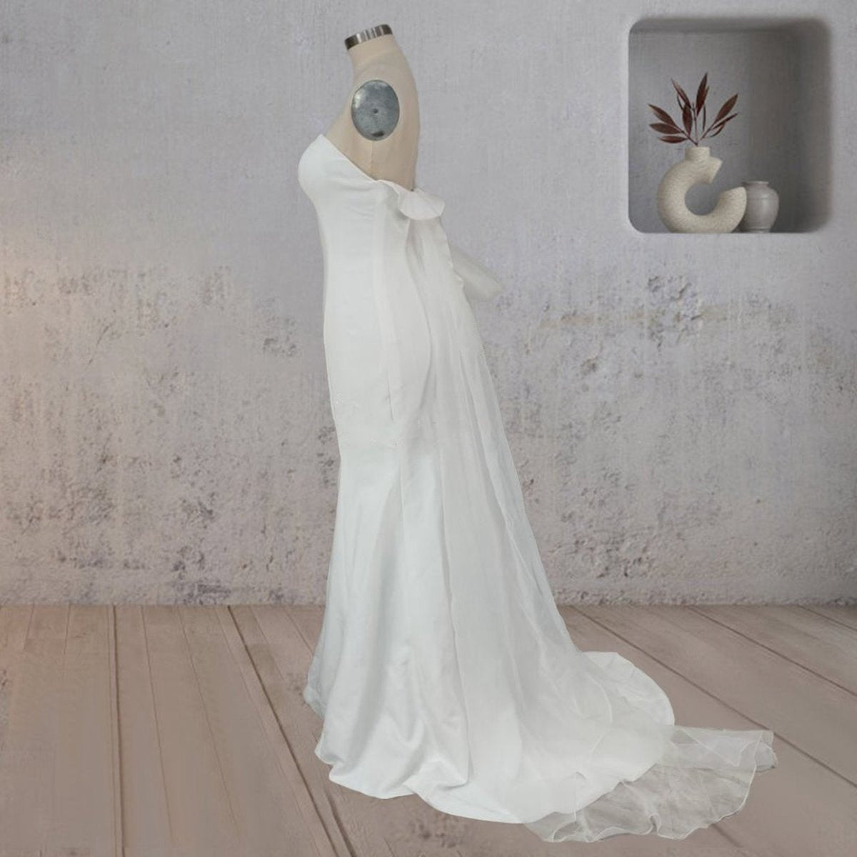 Mermaid Simple Ruffled Wedding Dresses