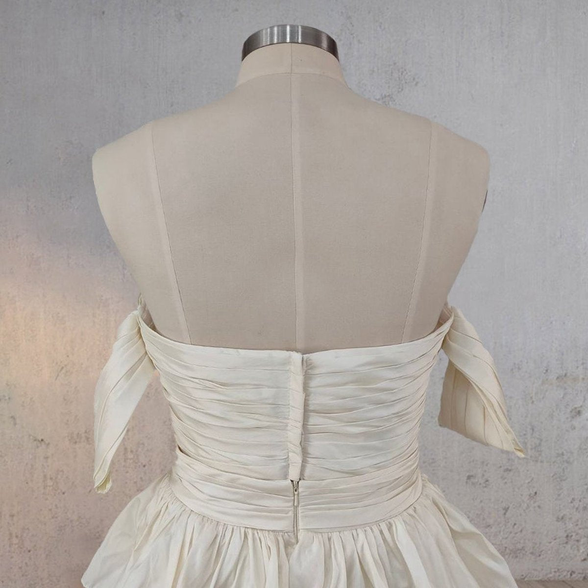 A-line Beige Multi-TieRuffles Wedding Dresses