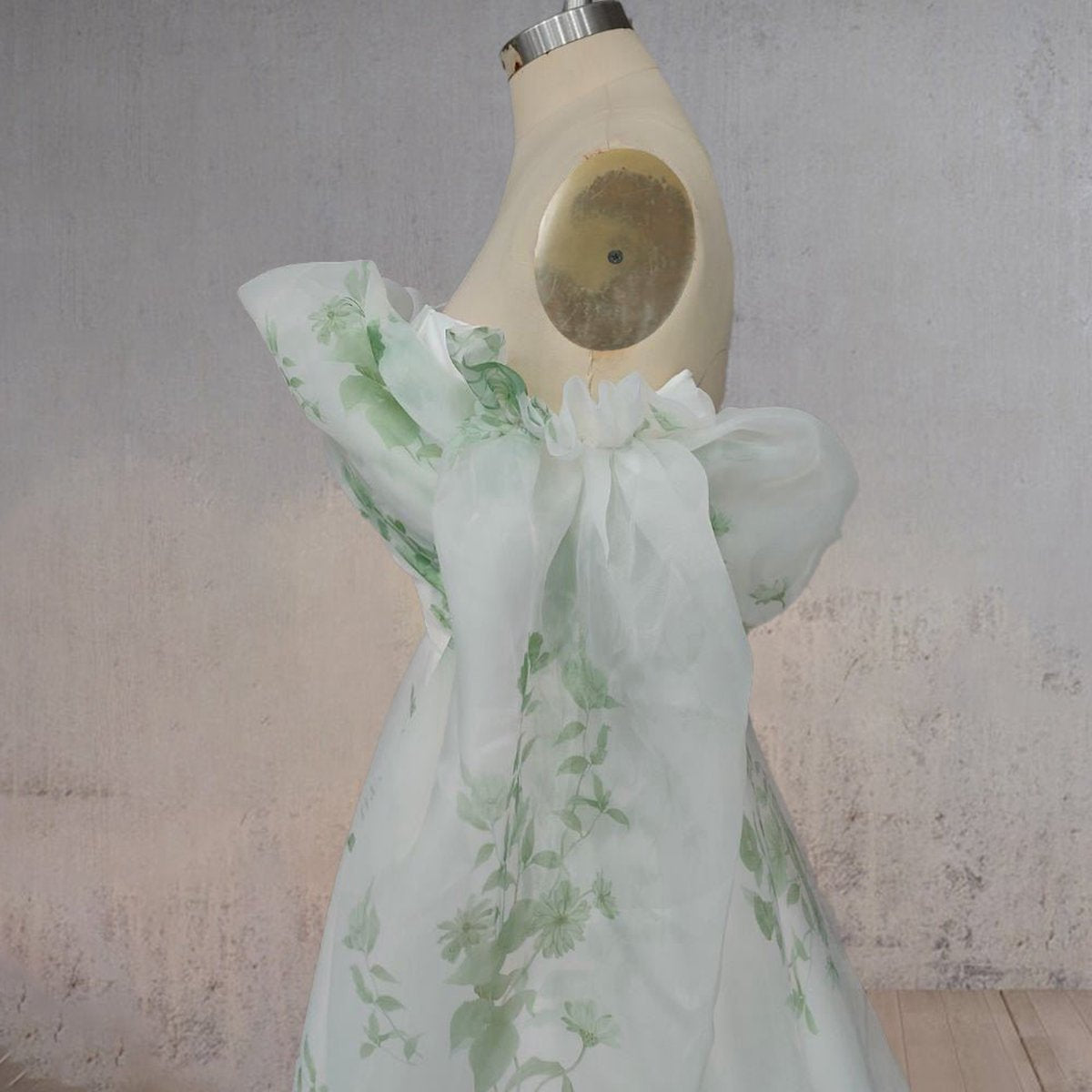 A-line Floral Appliqued Majesty Bridal Wedding Dresses with Ruffles