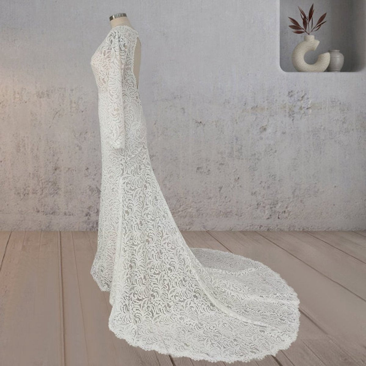 Mermaid Whisper Lace Embroidery Bridal Gown Wedding Dresses