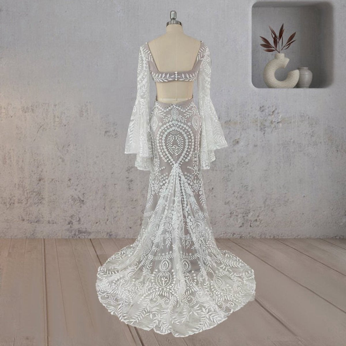 Mermaid Enchantment Flower Prints Wedding Dresses