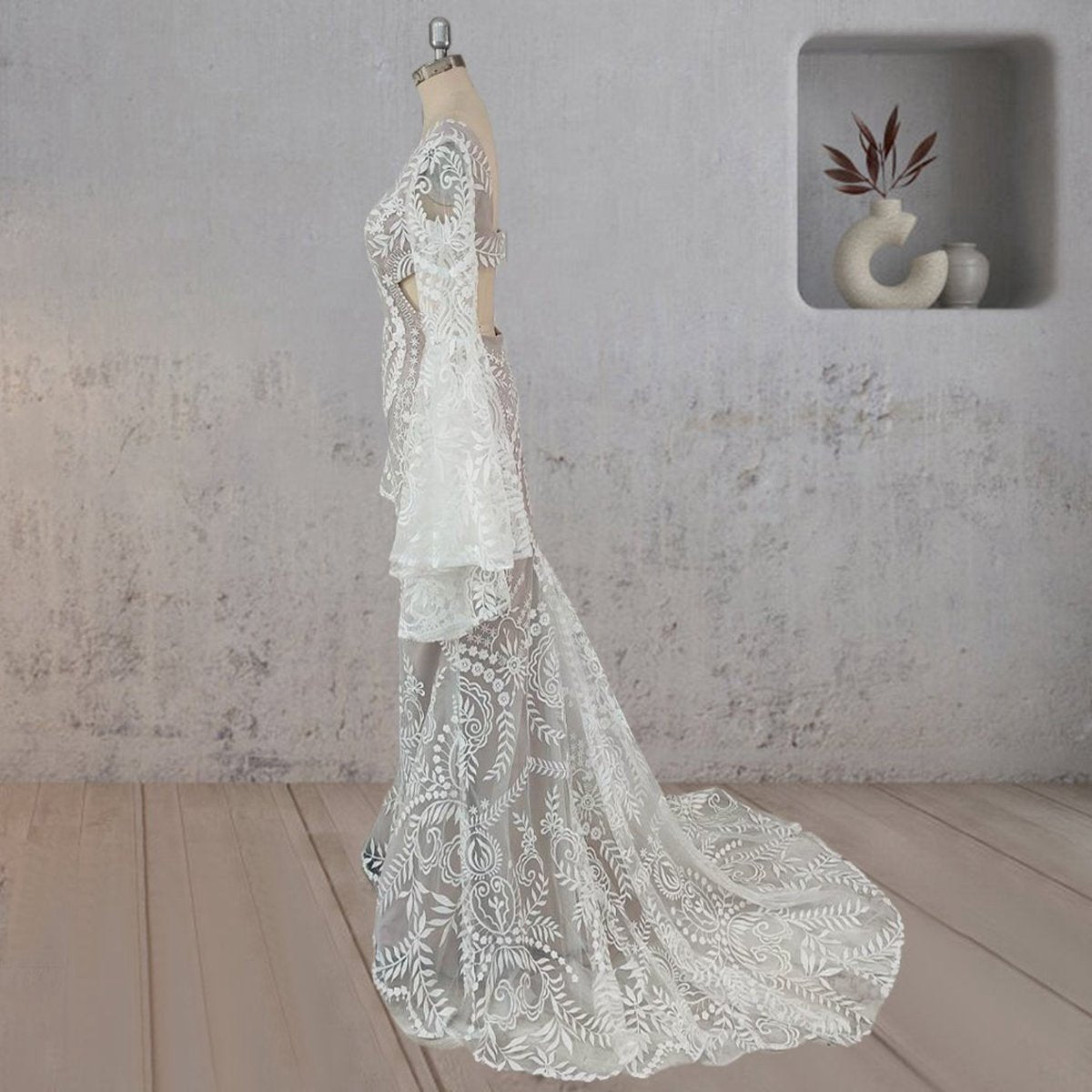 Mermaid Enchantment Flower Prints Wedding Dresses