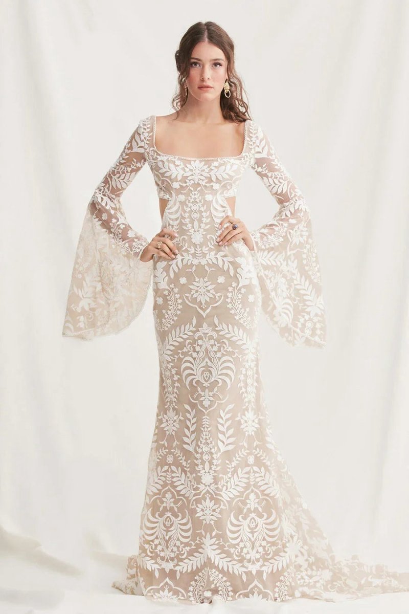 Mermaid Enchantment Flower Prints Wedding Dresses
