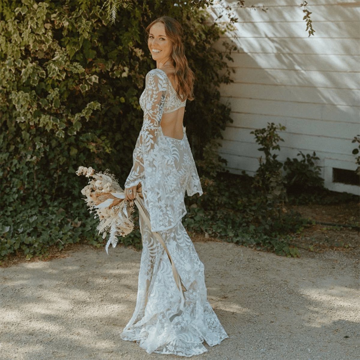 Mermaid Enchantment Flower Prints Wedding Dresses