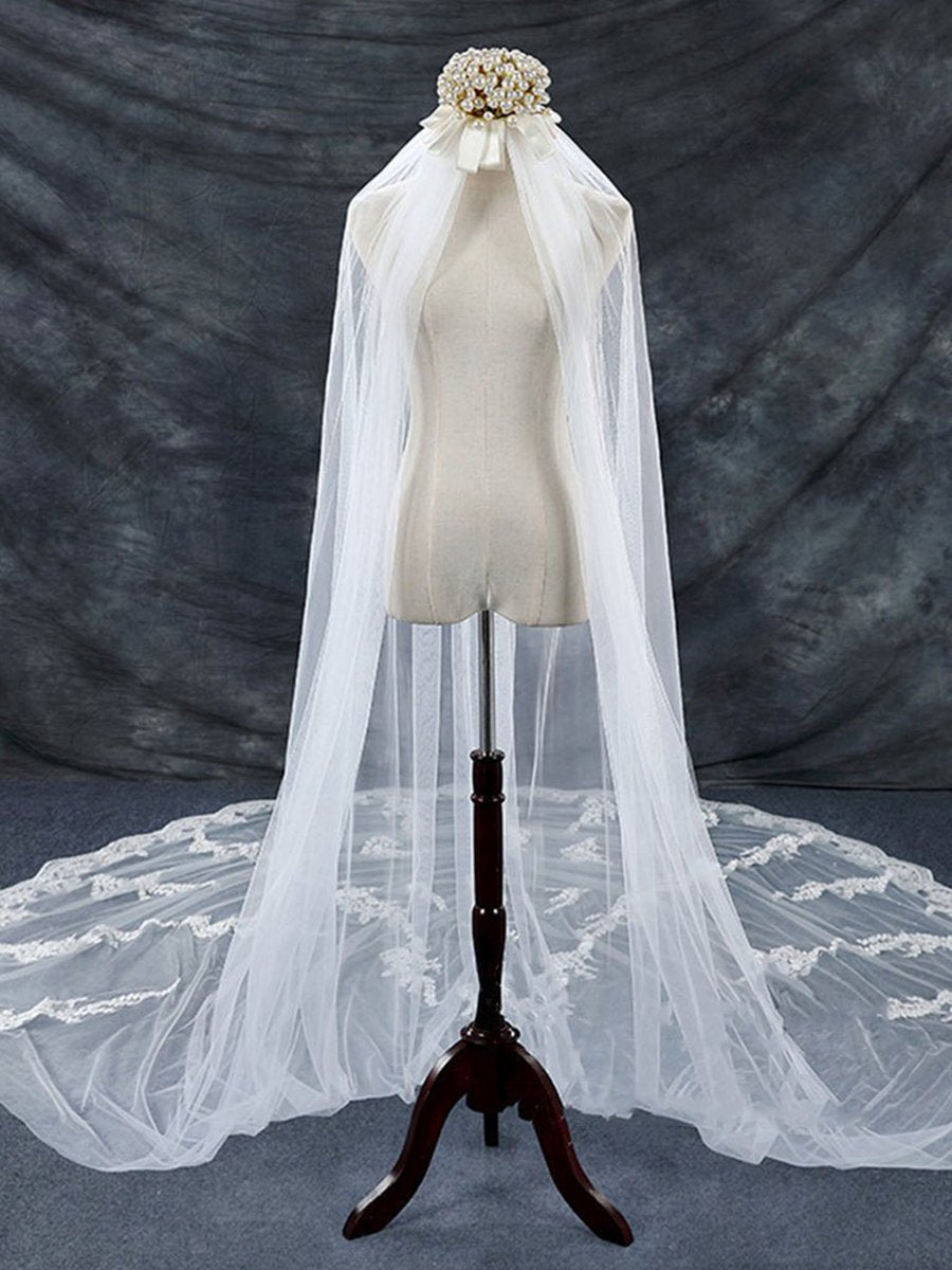 Vintage Floral Lace Cathedral Veil Bridal Veil Wedding Veil