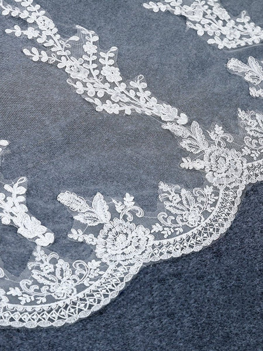 Vintage Floral Lace Cathedral Veil Bridal Veil Wedding Veil