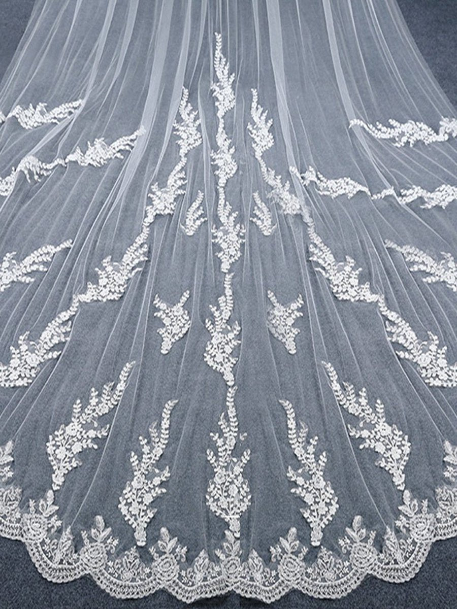 Vintage Floral Lace Cathedral Veil Bridal Veil Wedding Veil