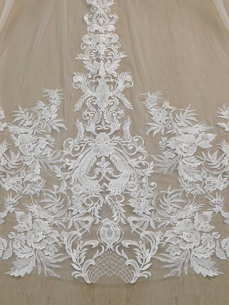 Vintage Lace Cathedral Veil Shaped Bridal Veil Wedding Veil