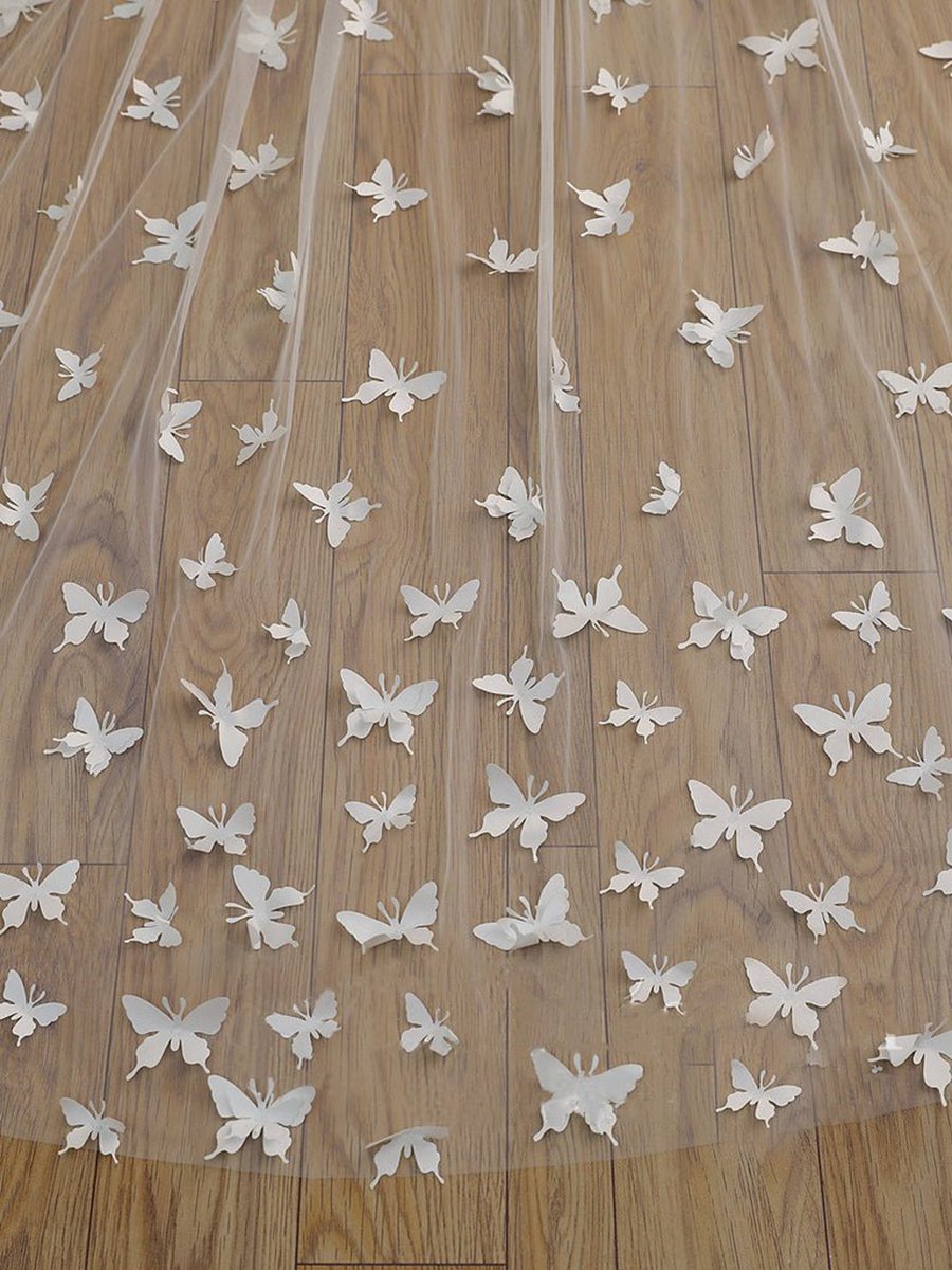 Cute Butterfly Cathedral Veil Bridal Veil Wedding Veil