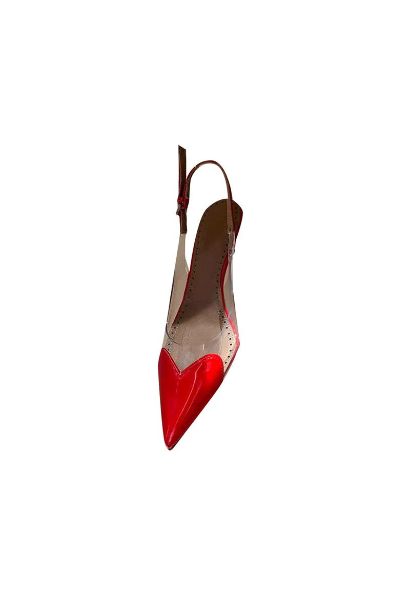 Yellow Stiletto Heel Mid Heel Sandals