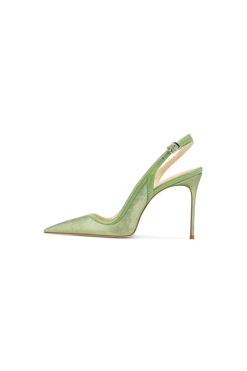 Slingback Mid Heel Stiletto Sandals