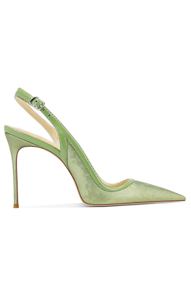 Slingback Mid Heel Stiletto Sandals