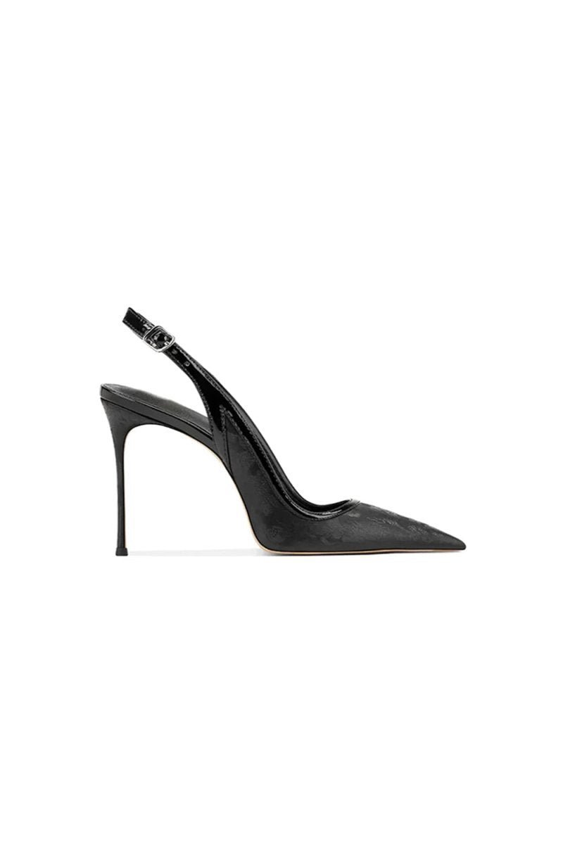 Slingback Mid Heel Stiletto Sandals