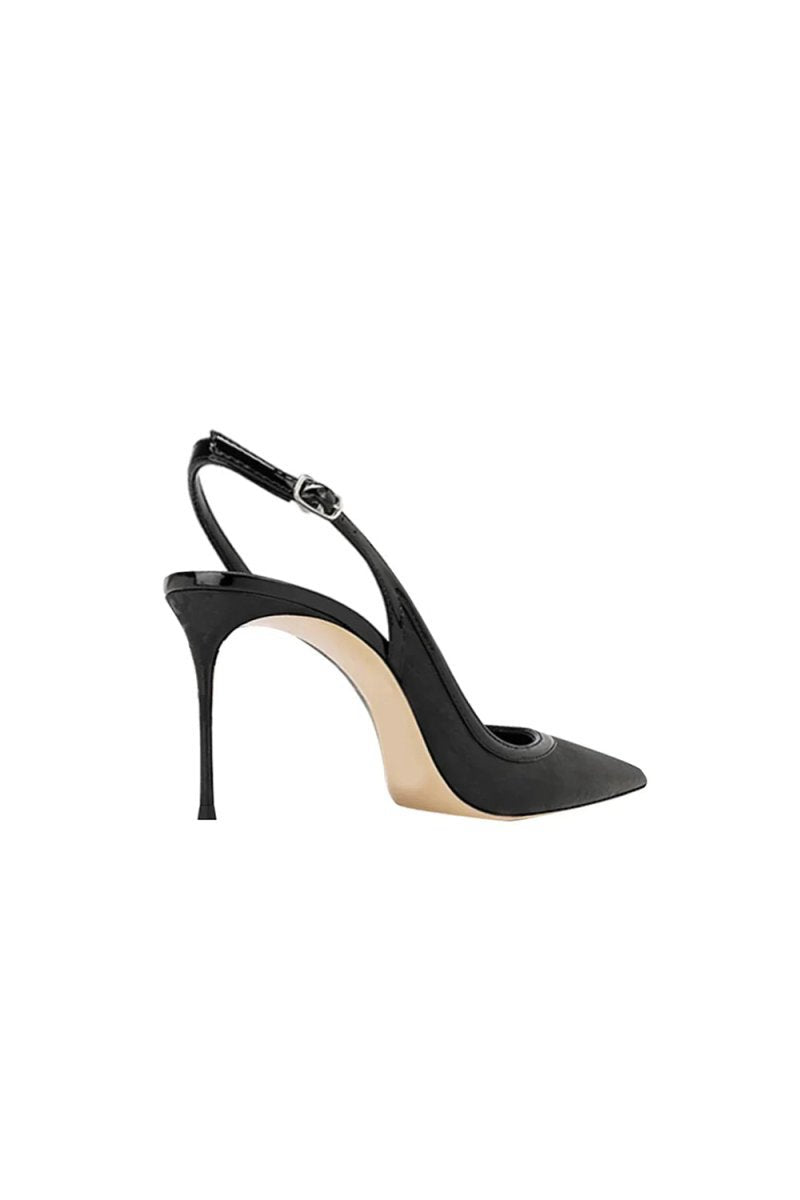Slingback Mid Heel Stiletto Sandals