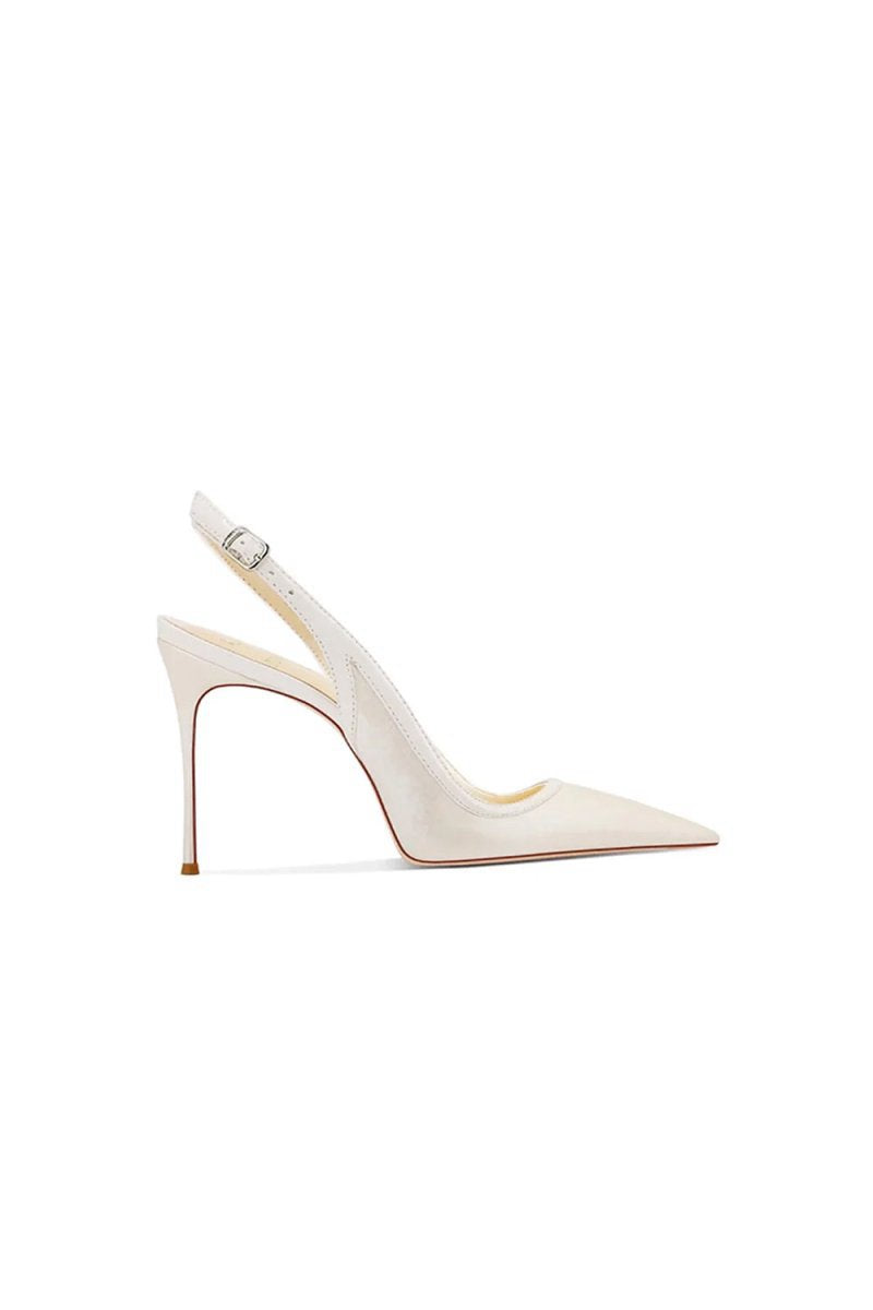Slingback Mid Heel Stiletto Sandals