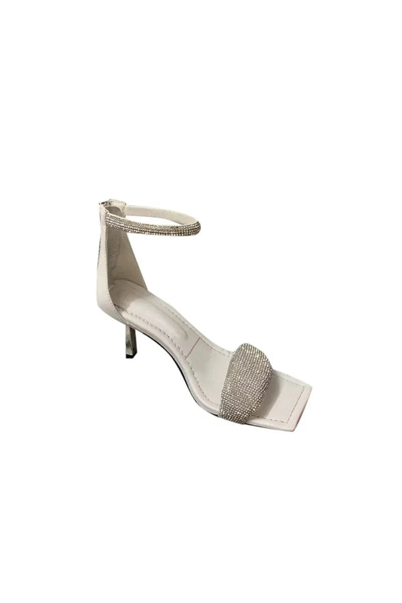 Beaded Stiletto Mid Heel Sandals