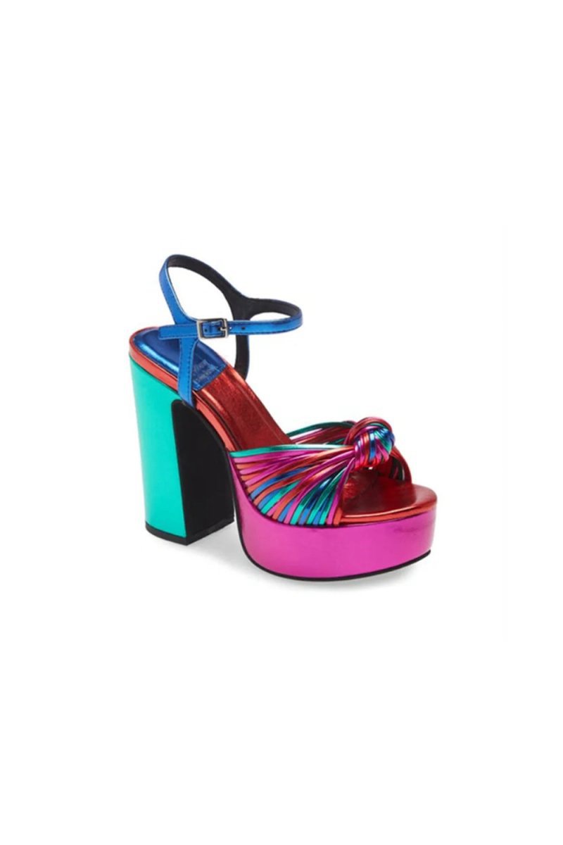 Chunky Knotted Block Heel Platform Sandals