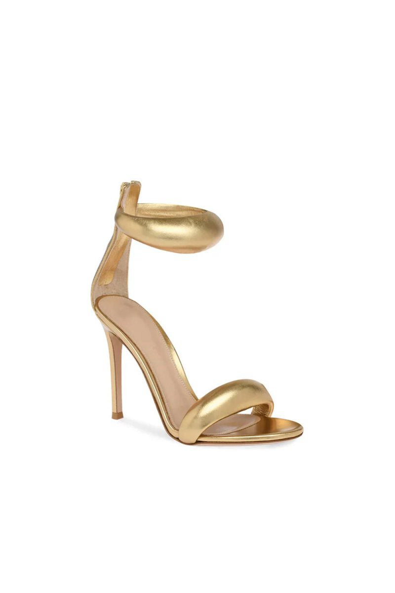 Ankle Strap Leather Stiletto High Heel Sandals