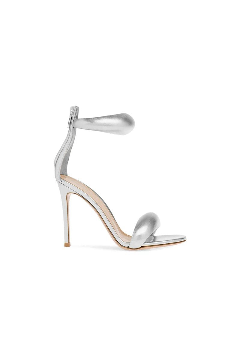 Ankle Strap Leather Stiletto High Heel Sandals