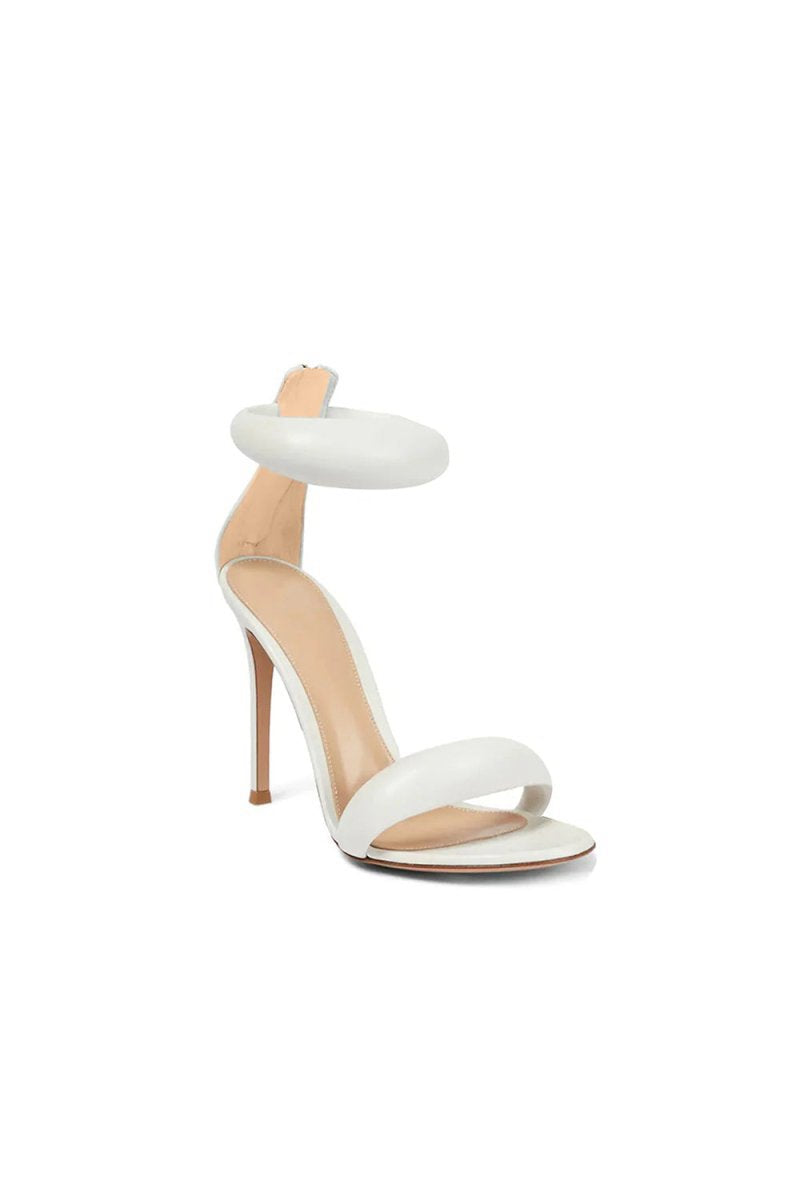 Ankle Strap Leather Stiletto High Heel Sandals